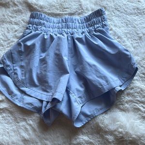 blue linen lululemon track that 3” shorts